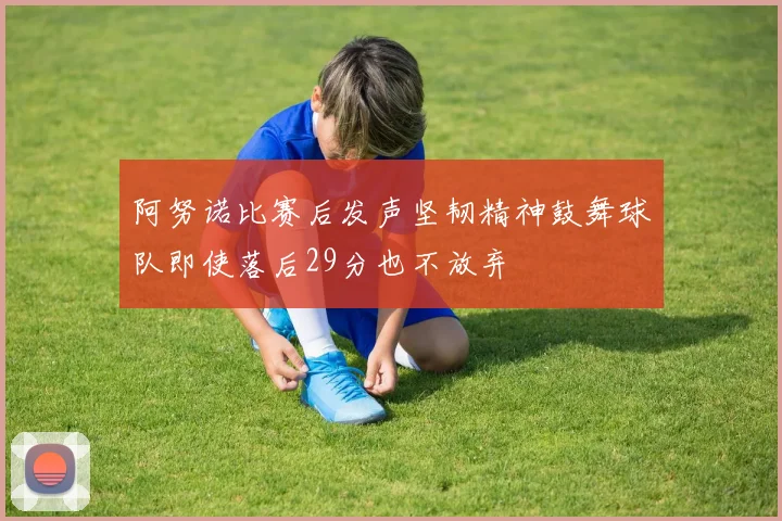 阿努诺比赛后发声坚韧精神鼓舞球队即使落后29分也不放弃